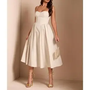 Women Spaghetti Strap Long Puffy Dress, Fall Party & Club Wear,Summer Dresses For Women,Tea Party Dress Formal Womenswear