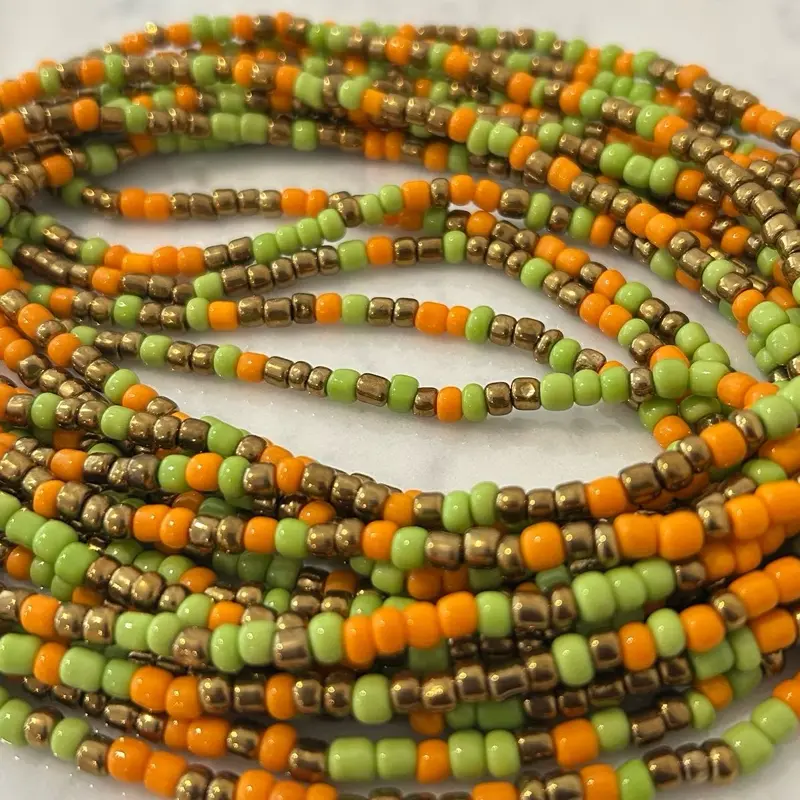 Women's African Tie-On Waist Beads, Colorful Chain & Link Body Jewelry, Belly Adornment Body Chain Accessory