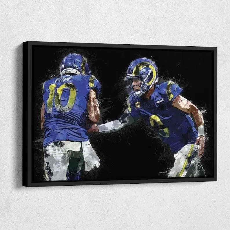Cooper Kupp and Matthew Stafford Poster Capturing Offensive Chemistry, Los Angeles Football Wall Art for Home and Man Cave [UNFRAMED - PRINT ONLY]