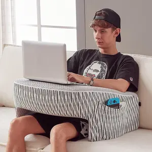 Reading Pillow for Lap,  Arm Rest Pillow for Adult, Memory  Lap Desk Pillow for Reading, Working, Crocheting, Playing Steam Deck  or Sitting in Bed Couch(Ash Grey)