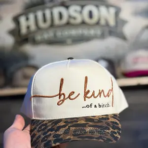 Hudson Hat Company  ‘Be Kind… of a B” women’s cheetah print hat