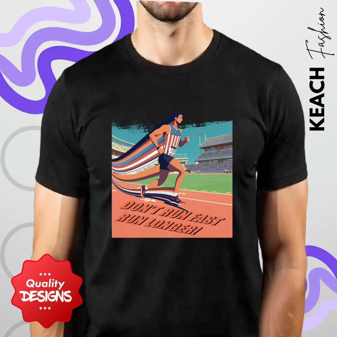 Dont Run fast Run Longer T-Shirt, Workout Tee, Exercise Shirt, Motivational Gym Top, Athletic Wear, Fitness Apparel, Casual Streetwear Tee Top
