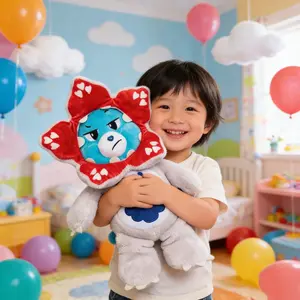 New Cannibal Flower Love Bear Cartoon Plush Toy, Soft Stuffed Demon God Cute Bear Doll for Girls Boys Kids, Kawaii Plushies Companion Toy, Perfect Festival Birthday Christmas Holiday Gift, Home Bedroom Decor Ornament, Lovely Stuffed Animal Doll Party Favo