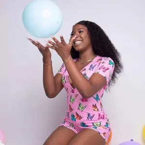 Pink Butterfly Romper glam  lounge  wear