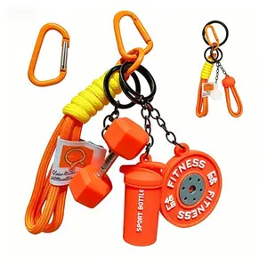 Energy Token • Couple Sports Style Metal Keychain • Kettlebell & Dumbbell Charm • Backpack Accessory & Sentimental Gift