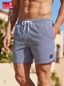 Men's Regular Fit Printed Beach Shorts, Casual Comfy Breathable Shorts for Summer, Men's Bottoms for Beach Vacation，Men's loose-fitting boxer shorts,Men's loose swimming trunks,men's swim trunks,Seersucker fabric Beach Shorts