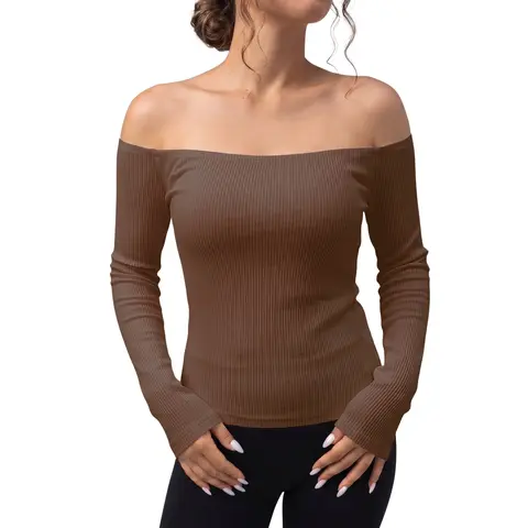 Fisoew Women's Polyester-Elastane Blend Off-the-Shoulder Short-Sleeve Pullover Sweatshirt - Solid, Loose Comfortable Fit, Multi-Size Casual Basic Hoodies for Women, Daily Wear