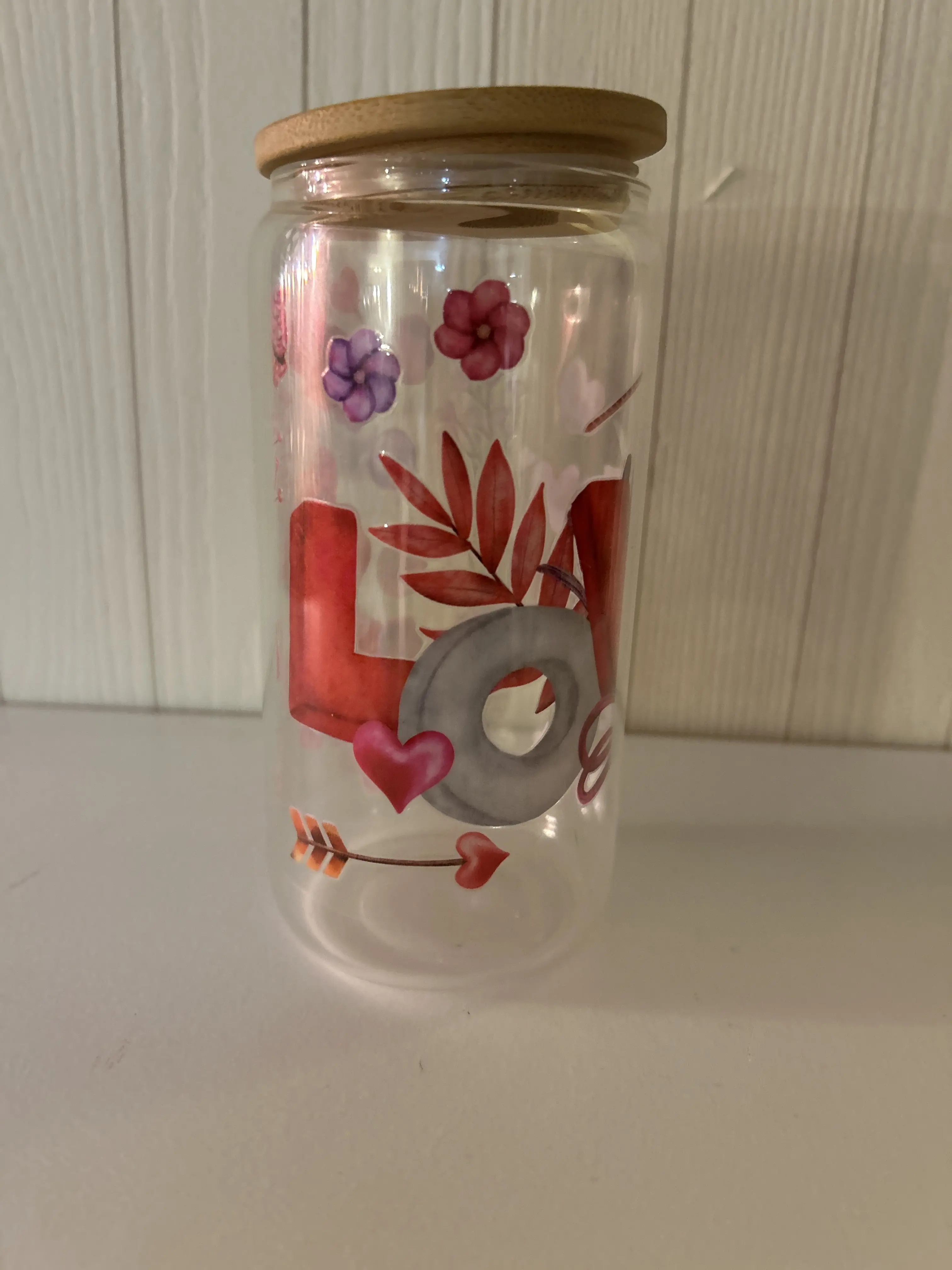 Libby Glass 16oz with Love designed with lollipop's