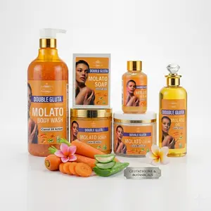 Extra Brightening Molato Glow Bundle Skincare Set of 6 – Shower Gel, Body Scrub, Soap, Face & Body Cream, Oil & Serum