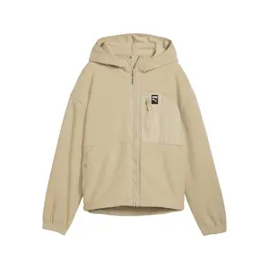 PUMA Womens Polar Fleece Jacket Athletic Outerwear Casual - Beige