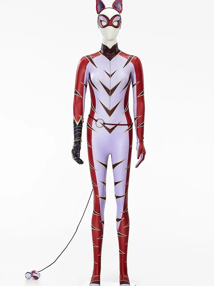 Officially Licensed Miraculous Purple Tigress Juleka Couffaine Cosplay Costume Jumpsuit Set