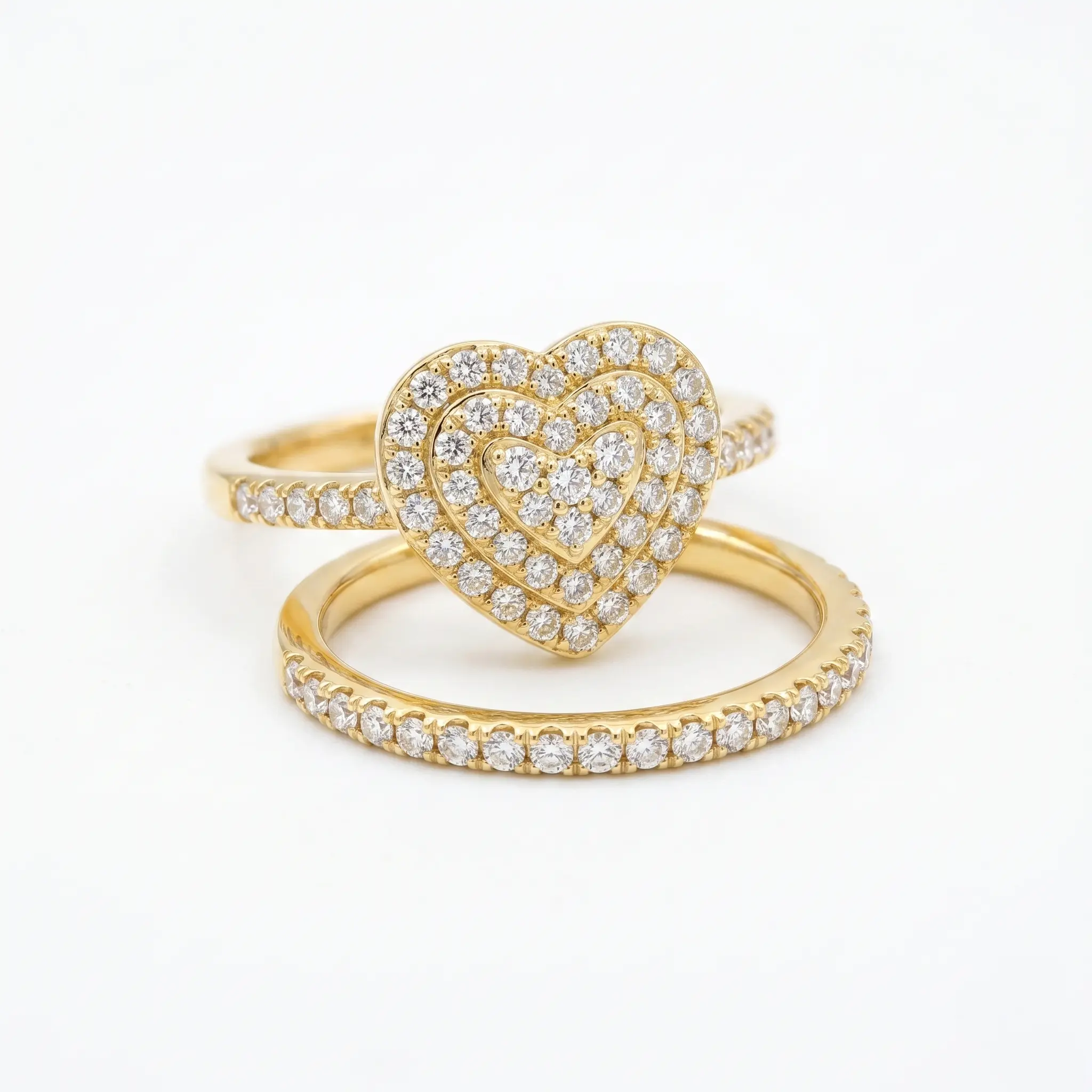 2-piece Heart-Fluttering Ring for Stacking, Perfect Gift for Women