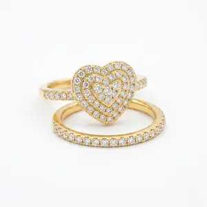 2-piece Heart-Fluttering Ring for Stacking, Perfect Gift for Women