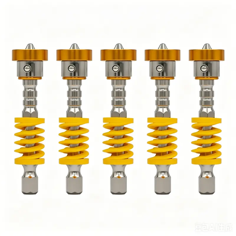 Magnetic Screwdriver Bits Set (5-Piece Metal Kit) - Spring-Loaded Quick Change 635mm Hex Shank Drill Attachment for Electric Drills, Power Tools, Drilling Tasks, Father's Day Gift