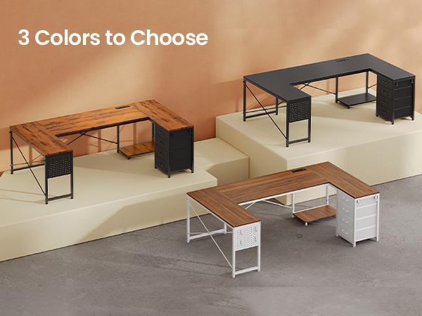 SEDETA 67 Inch U Shaped Desk with 4 Fabric Drawers Reversible Corner Computer Desk with Power Outlet CPU Shelf L Shaped Office Desk with Pegboard SEDETA 67 Inch U Shaped Desk with 4 Fabric Drawers Reversible Corner Computer Desk with Power Outlet CPU Shelf L Shaped Office Desk with Pegboard