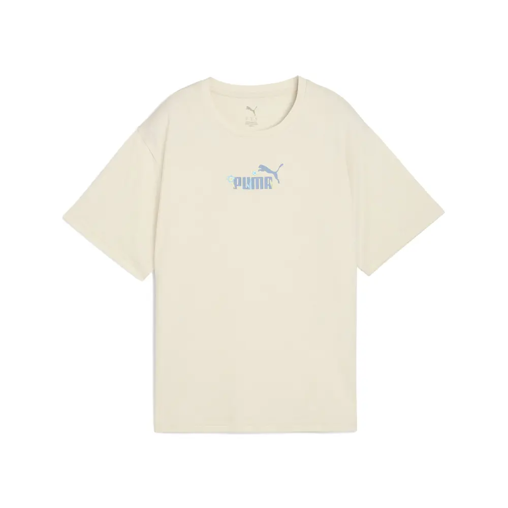 PUMA Womens Essentials Nature 2.0 Tee Casual Tops Casual - Off White