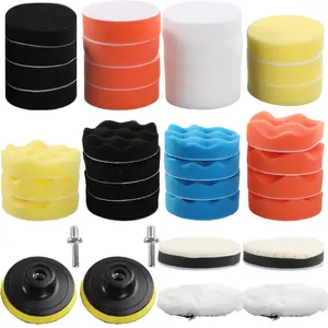 38 Pieces Car Polishing Pad Set,Including 3 Inch Buffing Pads,Foam Polish Pads,Polisher Attachment for Drill,Christmas Party Gifts,Hand Tools Kits,Summervibes