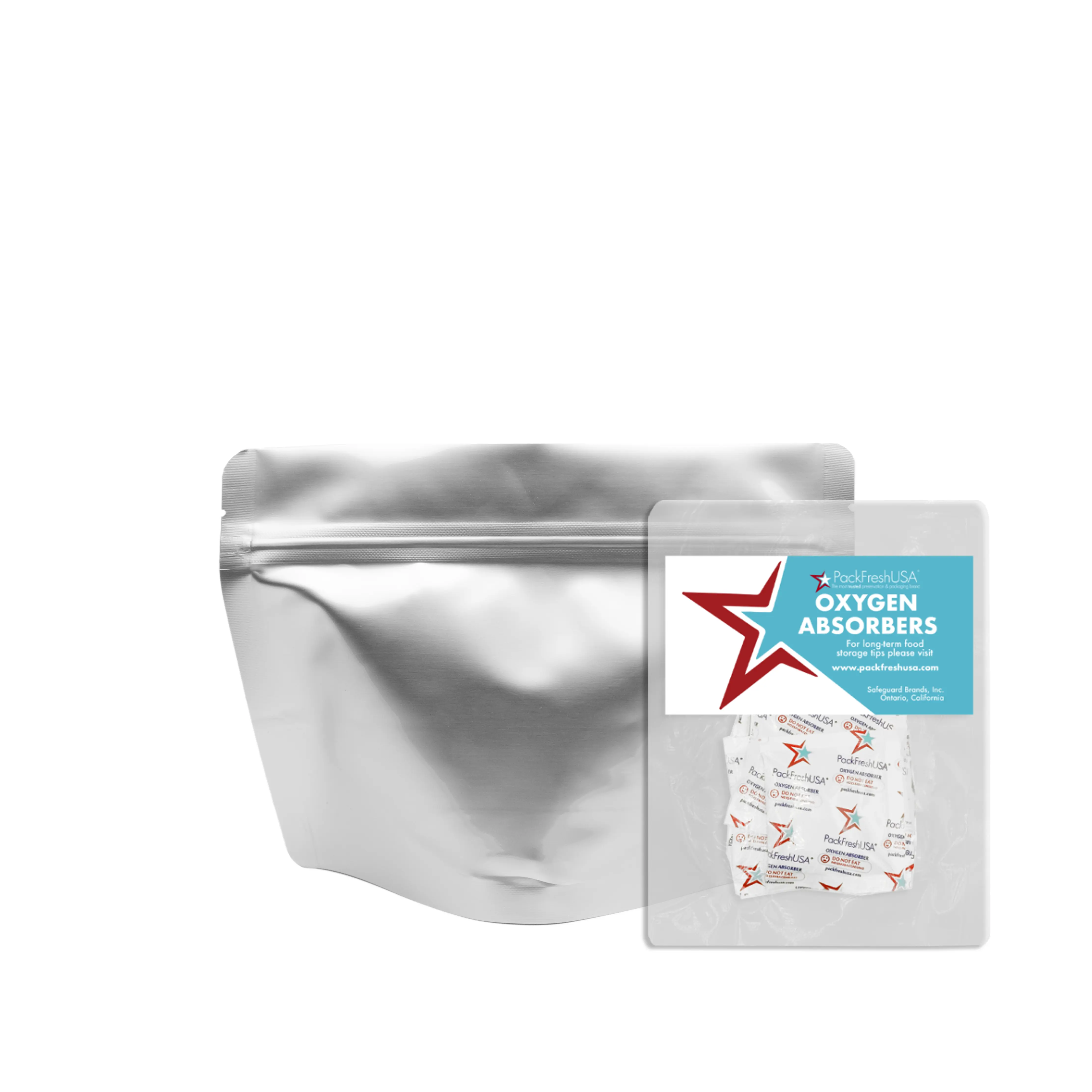 PackFreshUSA 7.5 Mil MRE Mylar Full-Portion Bags and 200cc Oxygen Absorbers