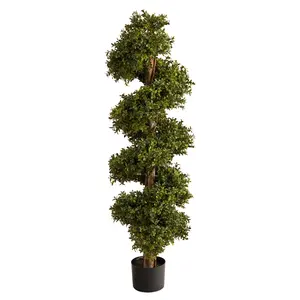 46” Boxwood Topiary Spiral Artificial Tree (Indoor/Outdoor) 46” Boxwood Topiary Spiral Artificial Tree (Indoor/Outdoor)