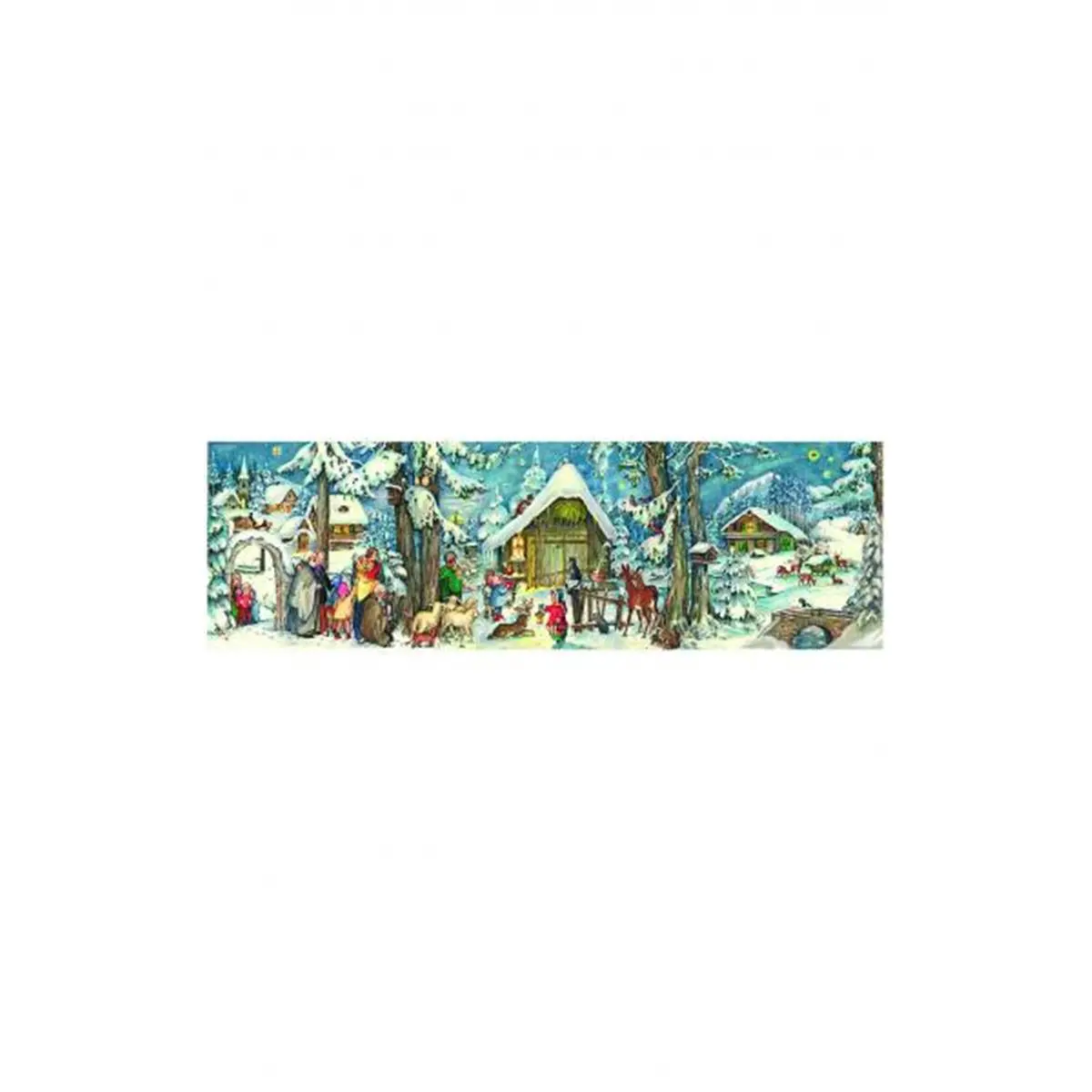 Alexander Taron ADV205 Advent Calendar - Snow-Covered Village in The Forest, with Angel Ornaments, Christmas Pyramids & Unique Range of Imported Collectibles