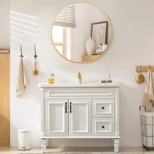New BEAUTYPEAK 18 Inch Round Mirror Gold Metal Frame Circle Mirror Wall Mirror for Entryway Bathroom Vanity Living Room Gold Circle Mirror Decor