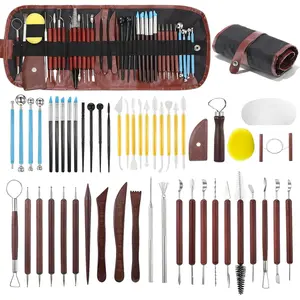 48 count Pottery Tools Kit for Sculpting, Polymer Clay Tools Kit, Ceramics Modeling Tool, Clay Carving Tool with a Storage Bag, for DIY  Modeling, Trimming, Shaping, Carving, Dotting