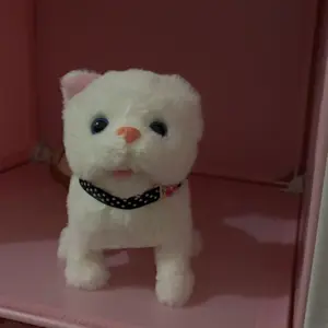 Latest 2026 upgraded version yellow and white robot cat plush toy - simulates meowing and movements, electric kitten and puppy, children's toy, real interactive plush cat with simulated actions and meowing pet