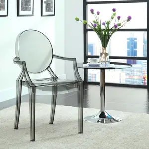 Modway Casper Dining Armchairs Set of 2 in Smoke