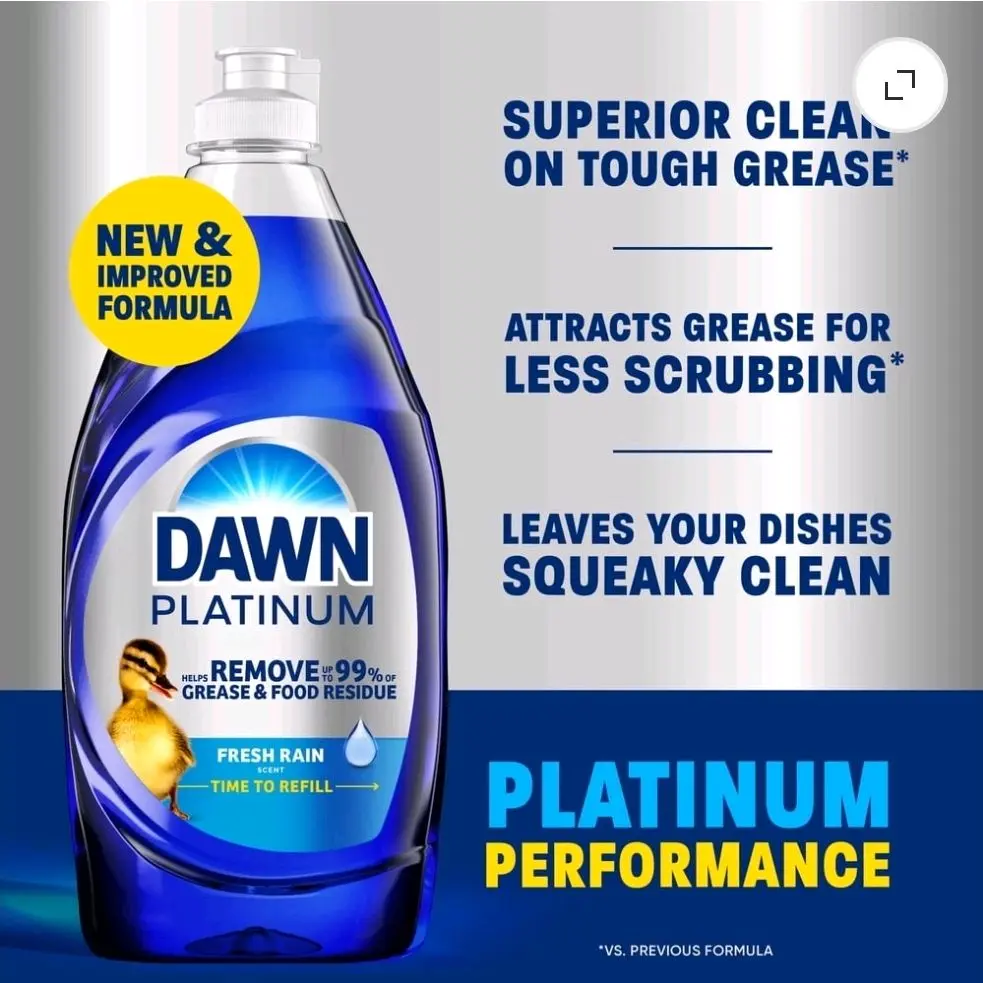 3-packs Dawn Platinum Dish Soap, Dishwashing Liquid, Fresh Rain, 13oz