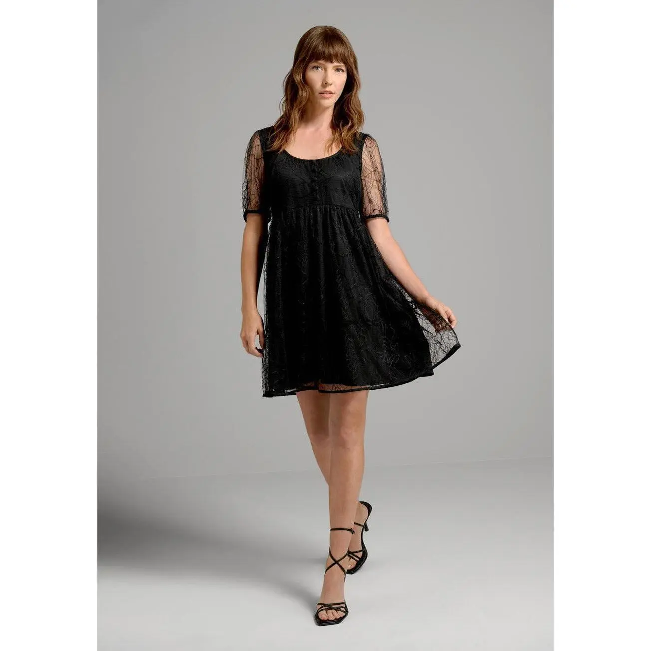 ModCloth Crawling With Cuteness Babydoll Dress with Spiderweb Print - Black  (XS-4X) elegant women plus size Casual Fabric graduation - TikTok Shop