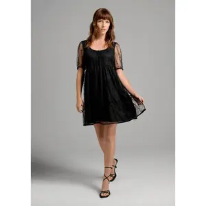 ModCloth Crawling With Cuteness Babydoll Dress with Spiderweb Print - Black (XS-4X) elegant women plus size Casual Fabric graduation