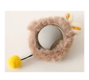 (Grey) Interactive cat toy for indoor cats, action activated cat toy, automatic movement of cats and kittens, pig ball