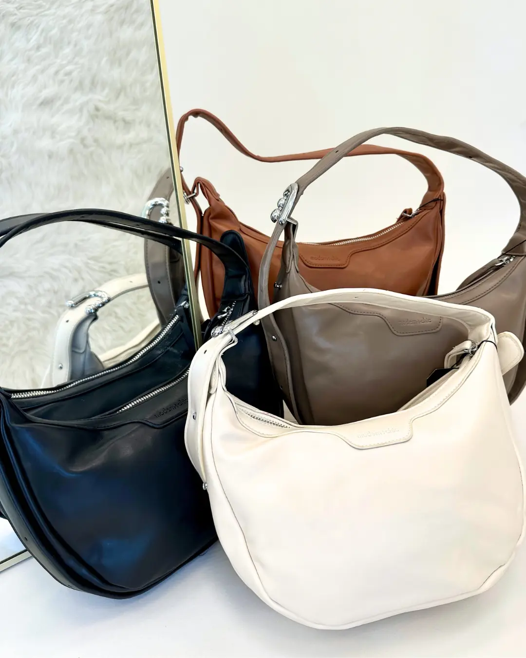 Women's Dixie Convertible Crescent Half Moon Bag - Adjustable Shoulder Bag, Chic Crossbody, Everyday Style with Zipper Pocket, 18-42in Custom Fit Strap - Final Sale