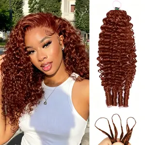 Burmese Curly Crochet Hair Ginger Orange Color Human Hair 33# Color Curly Deep Wave Bundles Human Hair 100% Unprocessed Weave 3c4a Water Wave With Spiral Curly End Natural Color