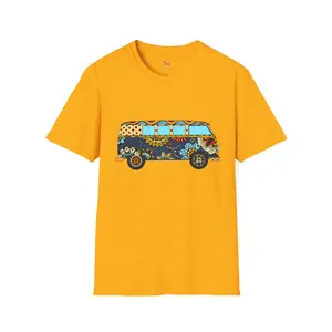 Psychedelic Hippie Van Unisex Softstyle T-Shirt
