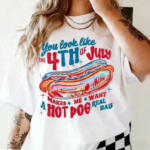 You look like an American Independence Day shirt ~ Made in the USA, unisex printed clothing, women's casual top, sporty bohemian style