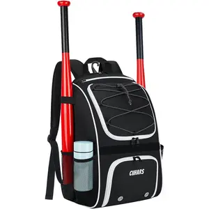 Youth Baseball Bag - Baseball Backpack Bat & Glove Holder, T-Ball & Softball Equipment & Gear,Large Main Compartment for Helmet & accessories, Fence Hook,Insulation Pocket