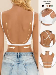 Women's Seamless Backless Fit Bra, Multi-Strap Convertible Strap Wireless Push-Up Bra, Suitable for Wedding Dresses and Party Gowns, Underwear