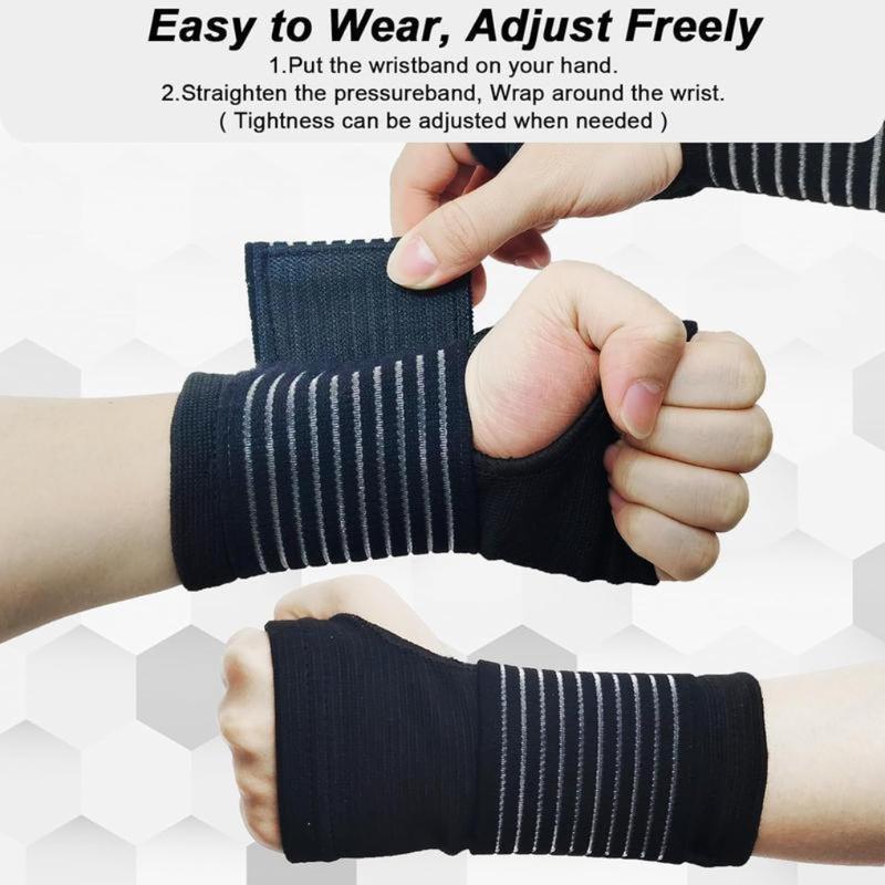 2 Pack Wrist Support Brace for Carpal Tunnel Arthritis and Tendonitis Pain Relief Adjustable Compression Bandage for Left and Right Hands Comfortable Breathable Design for Daily Use Sports and Health Care Healthcare Tool Healthcare Tool Black