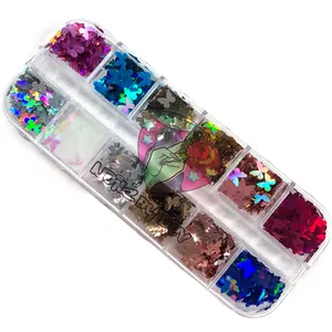 Summer Butterfly Glitter – 12pc Iridescent Mix for Nails & Crafts