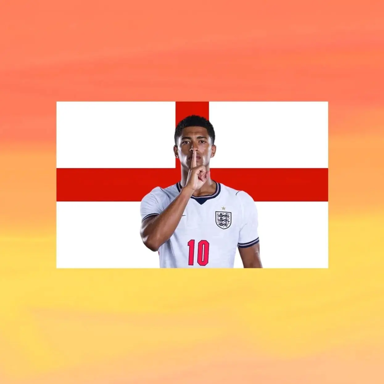 Jude Bellingham England Flag Wall Tapestry, St George Cross Football Wall Art, England Soccer Bedroom Decor, Sports Fan Banner
