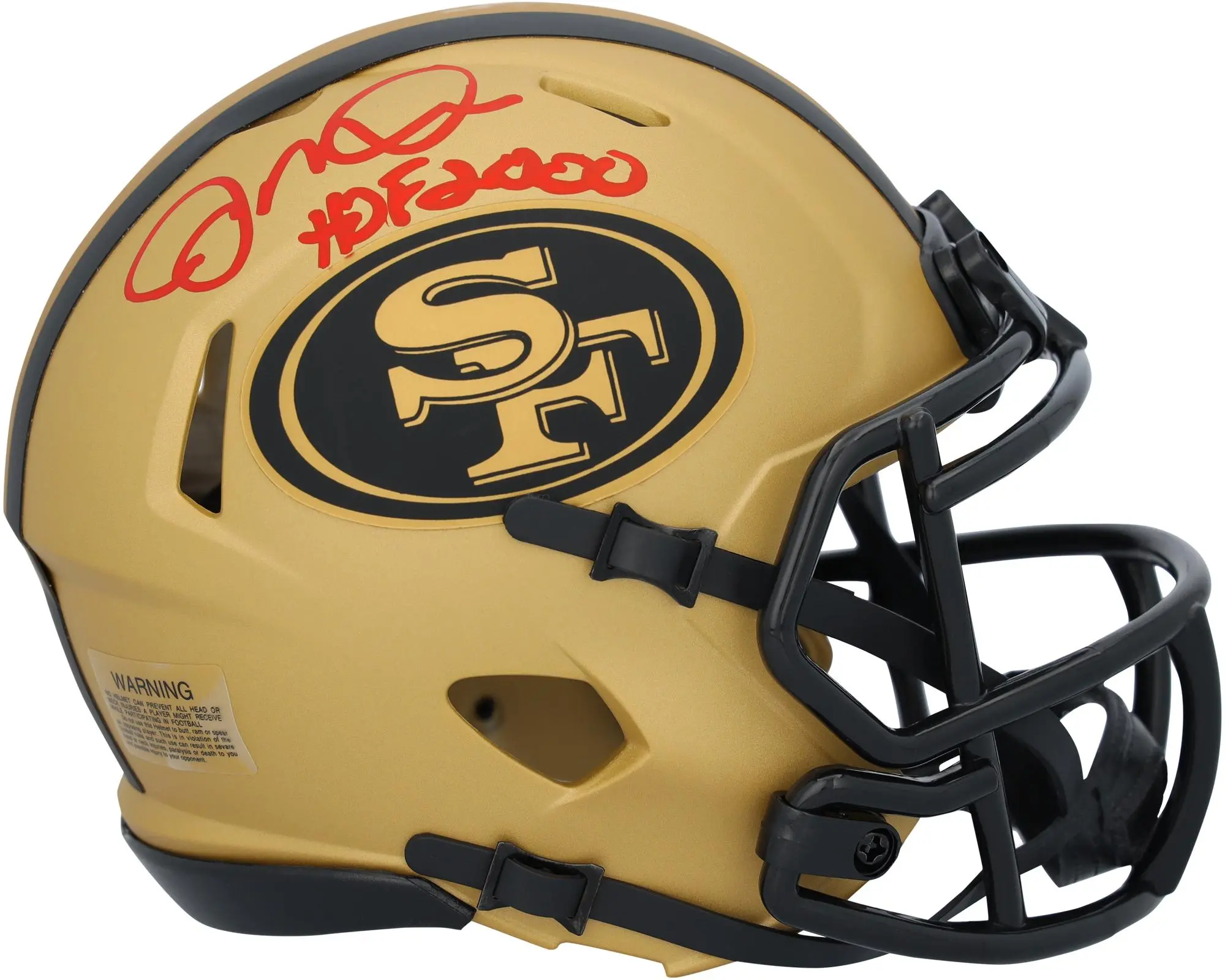 Joe Montana San Francisco 49ers Autographed Riddell Rave Speed Mini Helmet with "HOF 00" Inscription - Fanatics Authentic Certified