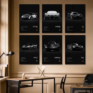 Supercar Racing Canvas Wall Art Poster – Modern Sports Car Print for Men’s Bedroom, Studio & Living Room Decor, Luxury Speed-Inspired Automotive Wall Artwork