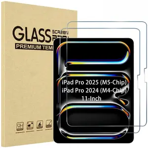 Jess HD Clear Durable Protective Tempered Glass - 2/3 Pack Tablet Screen Protector for iPad Pro 11 Inch M5/M4 (2025/2024) | 2Clear Protection