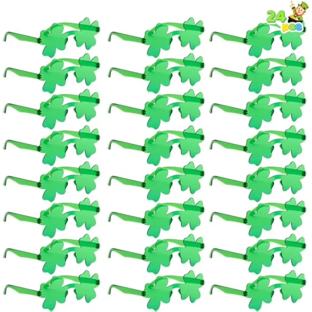 24 PCS St. Patricks Day Sunglasses Shamrock, St Patrick Accessories Shamrock Glasses Clover Eyewear, Party Favor Supply
