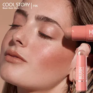 Portable Rotating Blush Stick, Natural Radiant Finish, Smooth Cream Texture, Lightweight Long-Lasting Blush, Travel-Friendly Makeup Essential