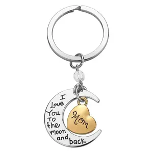 Mothers Day Gift Mom Christmas Mother’s Day Birthday Gifts from Daughter Son, I Love You to the Moon and Back Mother Keychain