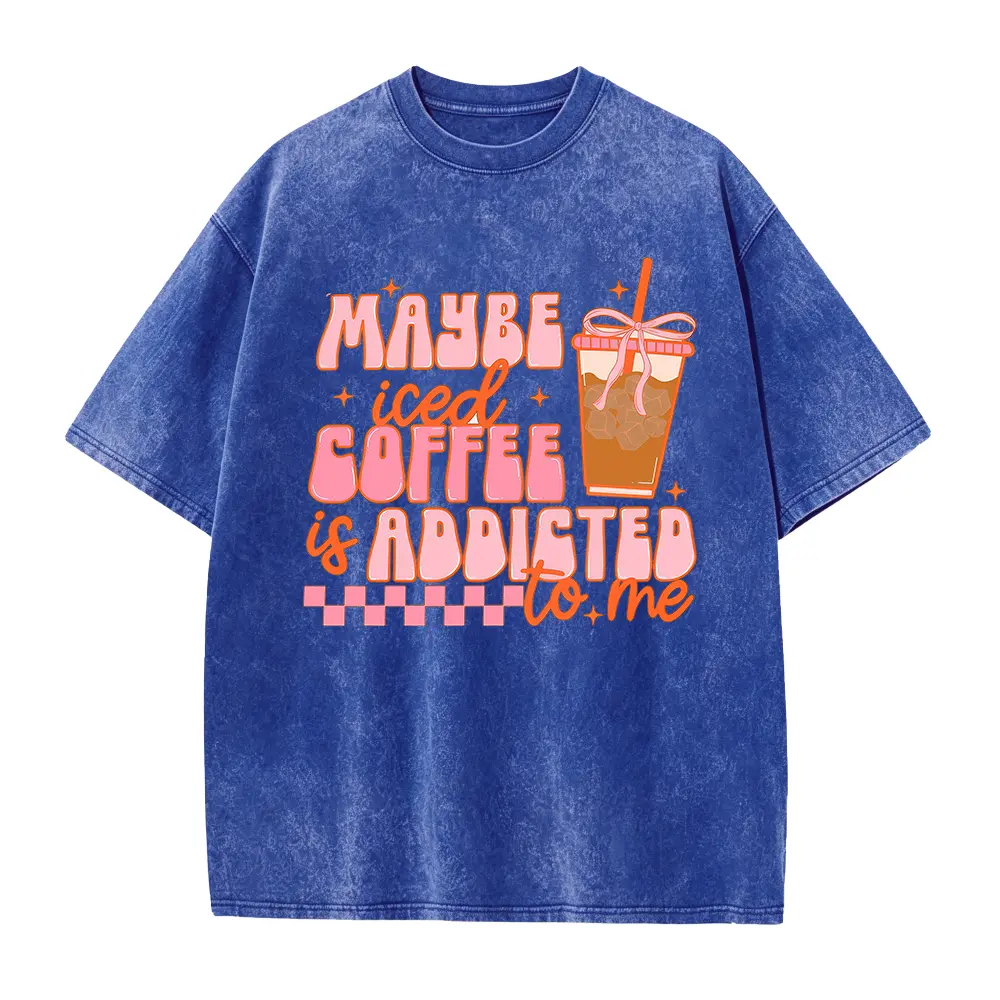Iced Coffee Shirt, Maybe Coffee Addicted to Me, Coquette Summer Tshirt, Preppy Shirts