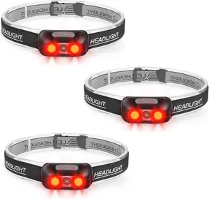 Rechargeable Headlamp 3 Pack, Ultra Bright 500 Lumen  Lamp 5 Lighting Modes with Red Light, IPX4  Adjustable Strap Headlamp Flashlight for Adult , Running, Camping, Cycling