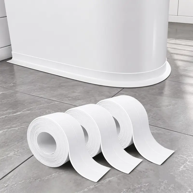White Caulk Tape 3rolls ,for Bath & Kitchen,Caulking Tape for Bathroom Caulking White Self Adhesive Caulk Strip,tub Surround,Toilet Bowl Stick on Gel,Kitchen Countertop (1.5in x 10.5ft) White Caulk Tape 3rolls ,for Bath & Kitchen,Caulking Tape for Bathroom Caulking White Self Adhesive Caulk Strip,tub Surround,Toilet Bowl Stick on Gel,Kitchen Countertop (1.5in x 10.5ft)